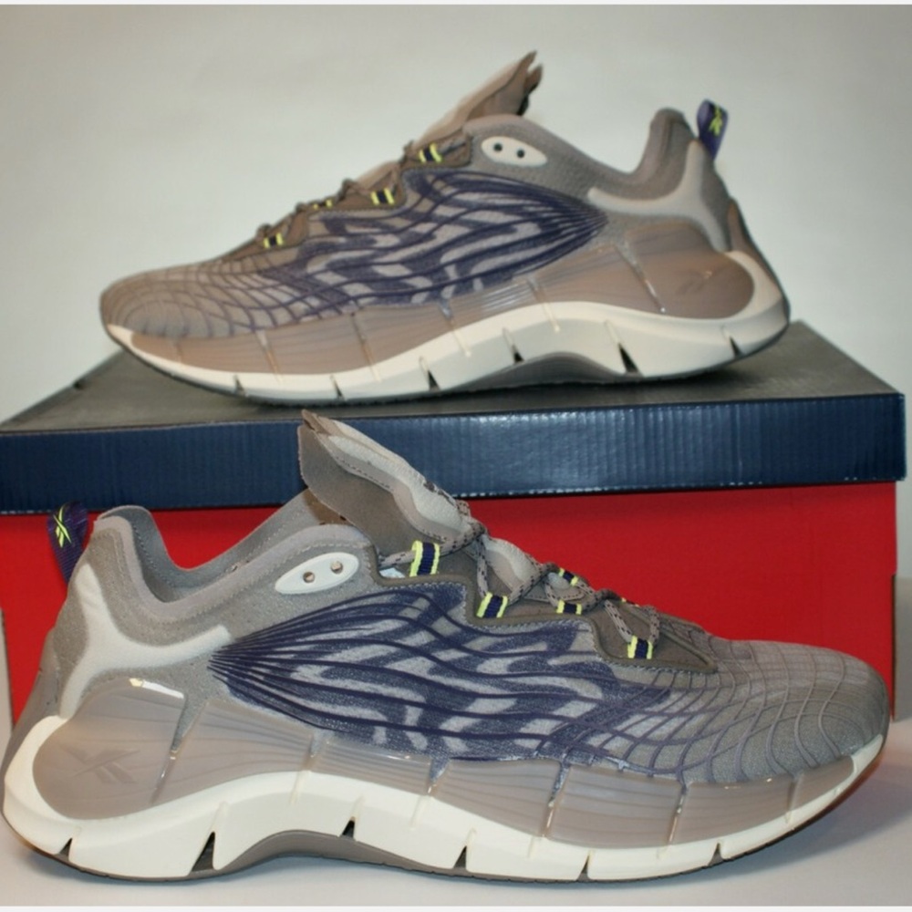 Reebok Gray and Blue Athletic Sneakers